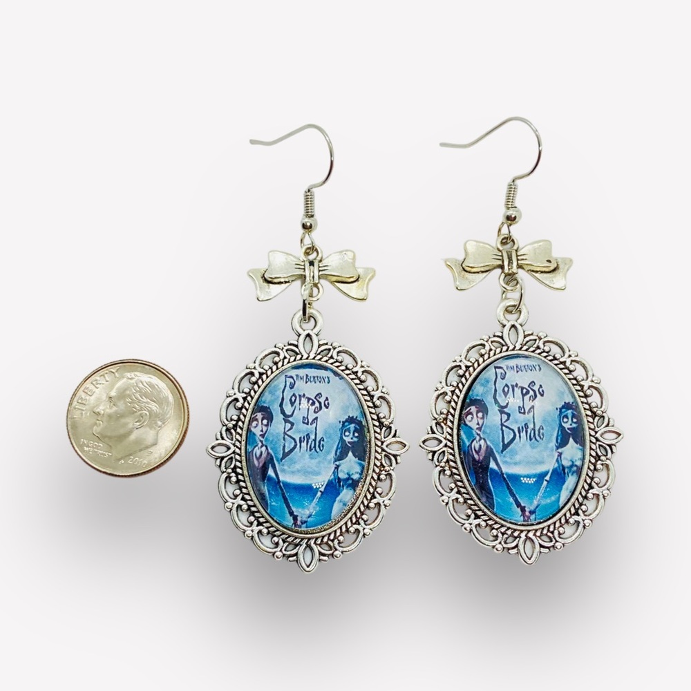 Corpse Bride Tim Burton’s Inspired Character Pendant 2 pairs Set of Earrings - Picture 7 of 11
